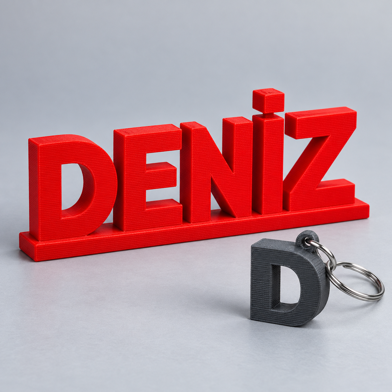İsim ve harfle kişiselleştirilmiş 3D baskı masa aksesuarları